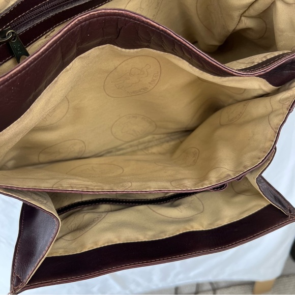 Vintage American Angel Leather Shoulder Bag Brown Flap - Picture 13 of 16